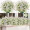 12-Bundle Artificial Outdoor Flower Set UV Resistant Faux Plants and Greenery for Spring Garden, Hanging Planters, Patio, Home, and Vase Decor (White)